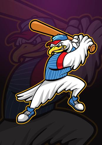 Eagle Mascotte Baseball Logo vecteur