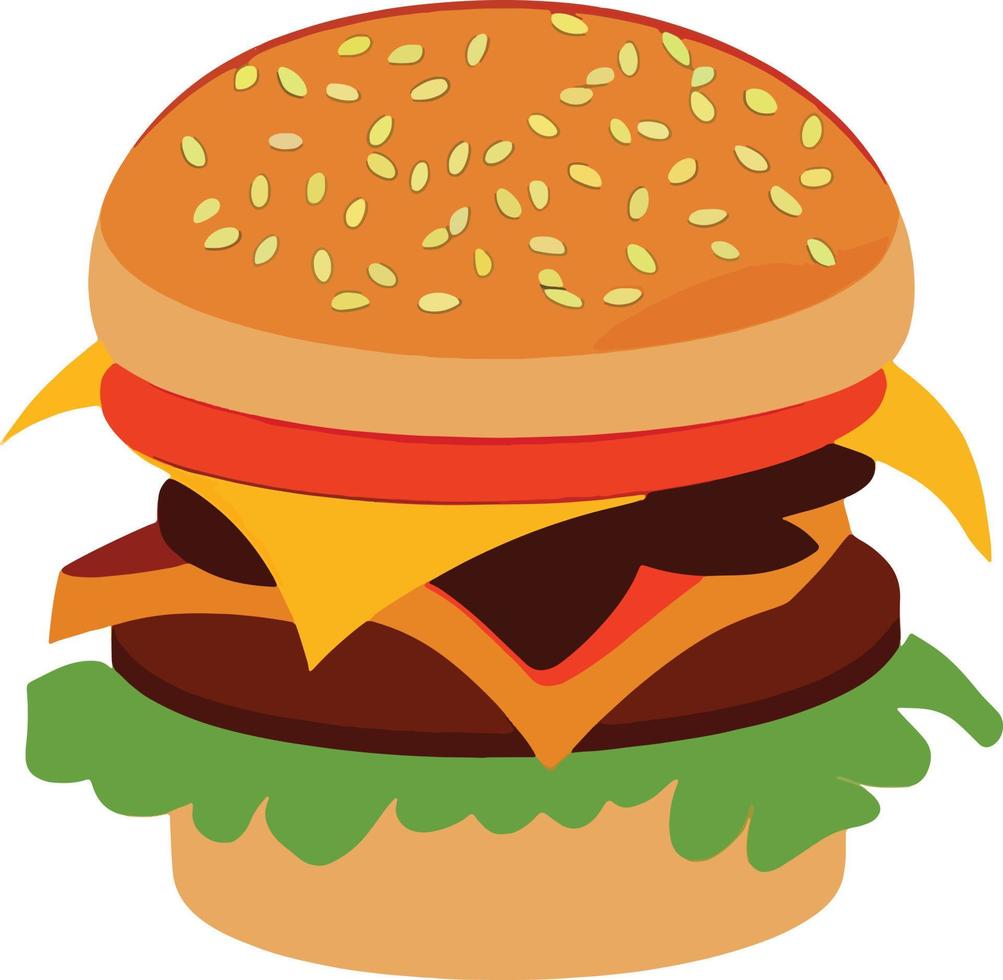 réaliste cheeseburger illustration avec sésame des graines vecteur