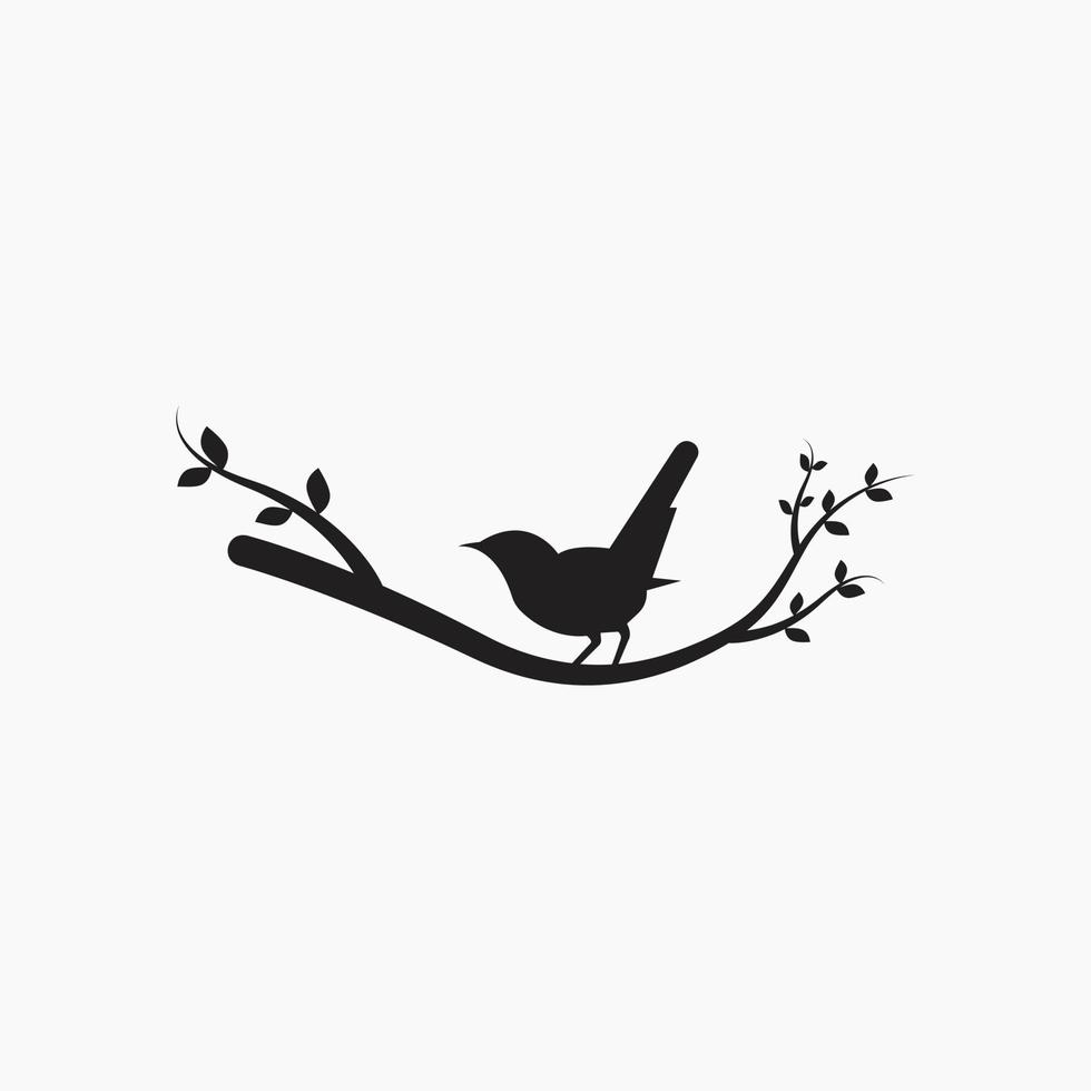 des oiseaux sur bifurquer, vecteur. deux des oiseaux silhouettes sur deux branches à la recherche chaque autre. branche illustration dans l'automne. vecteur