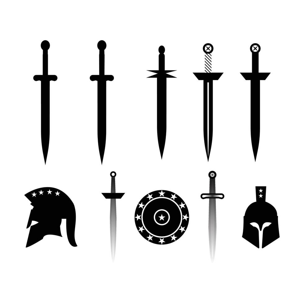 icône ensemble de ancien épées. Nouveau épées vecteur