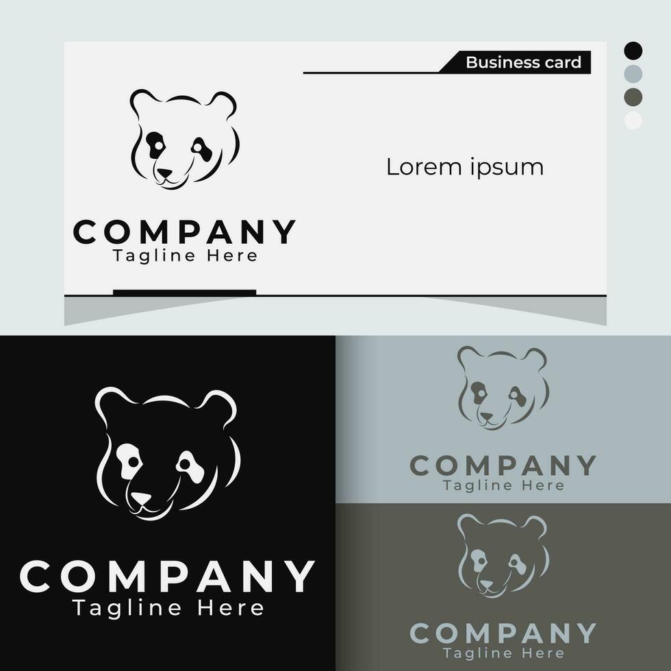 Créatif mignonne Panda logo conception vecteur