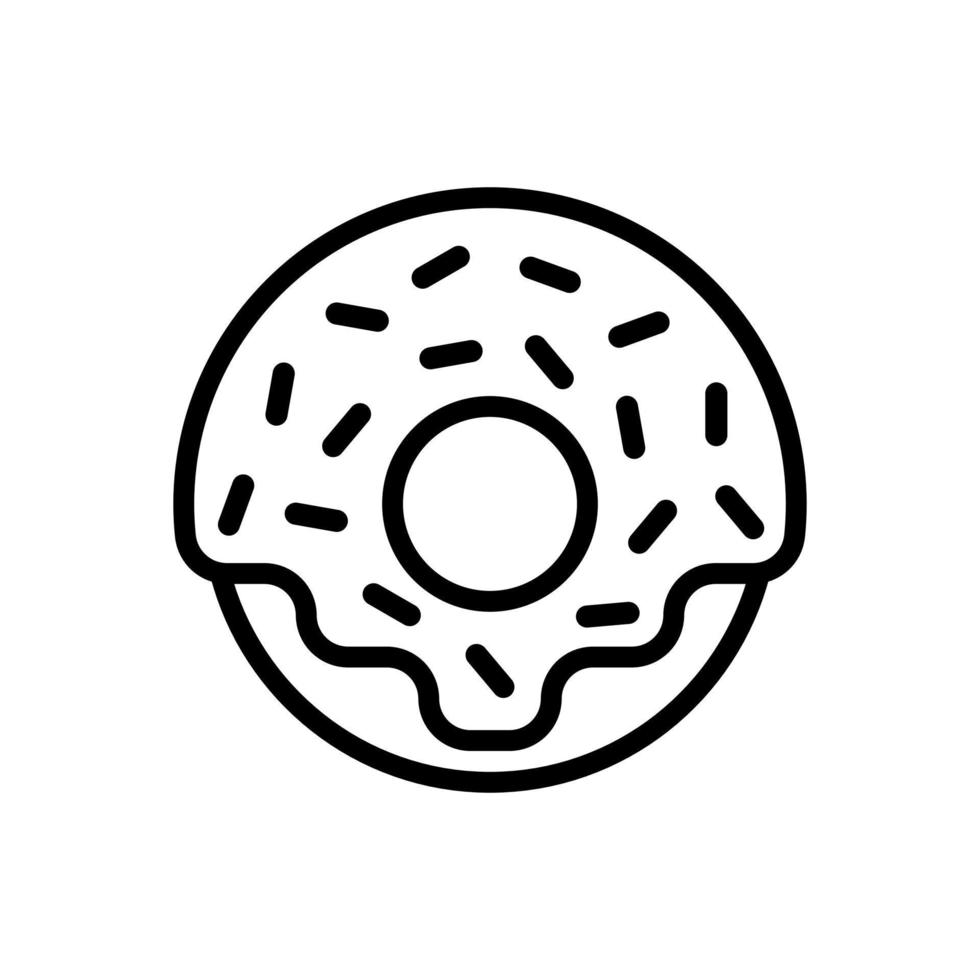 Donut, Donut icône dans ligne style conception isolé sur blanc Contexte. modifiable accident vasculaire cérébral. vecteur