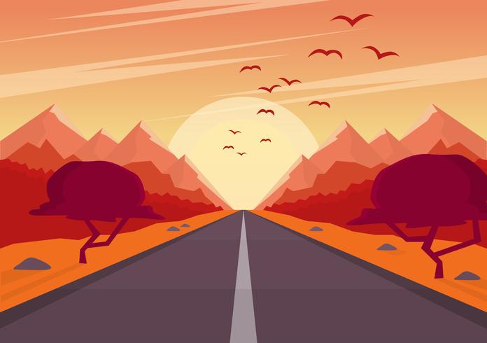 Illustration de paysage orange Vector