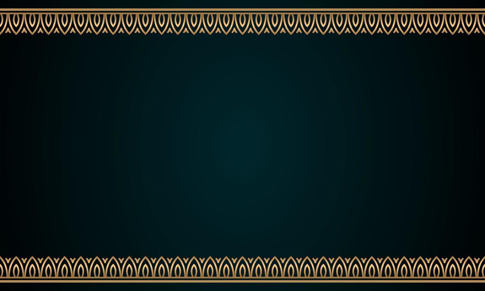 décoratif Cadre élégant pour conception dans islamique style, endroit pour texte. d'or frontière et vert Contexte. vecteur