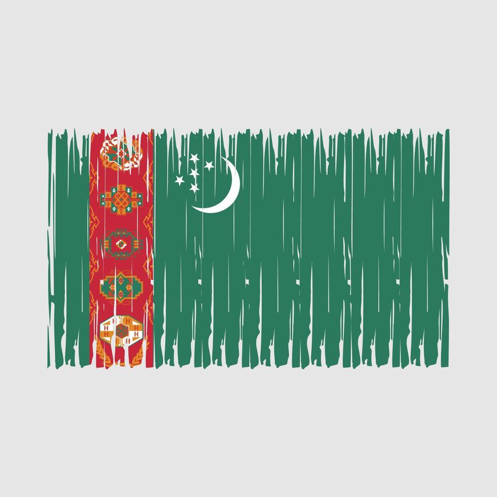 brosse drapeau turkmène vecteur