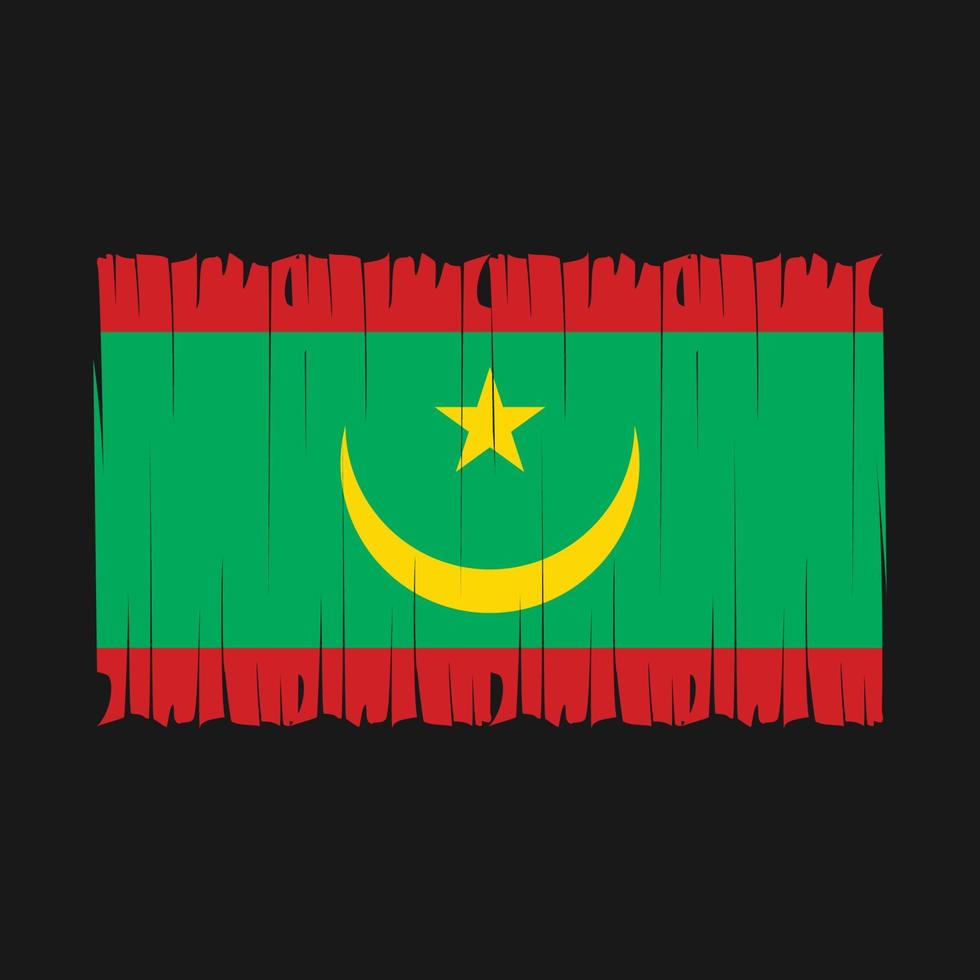 drapeau mauritanie brosse illustration vectorielle vecteur