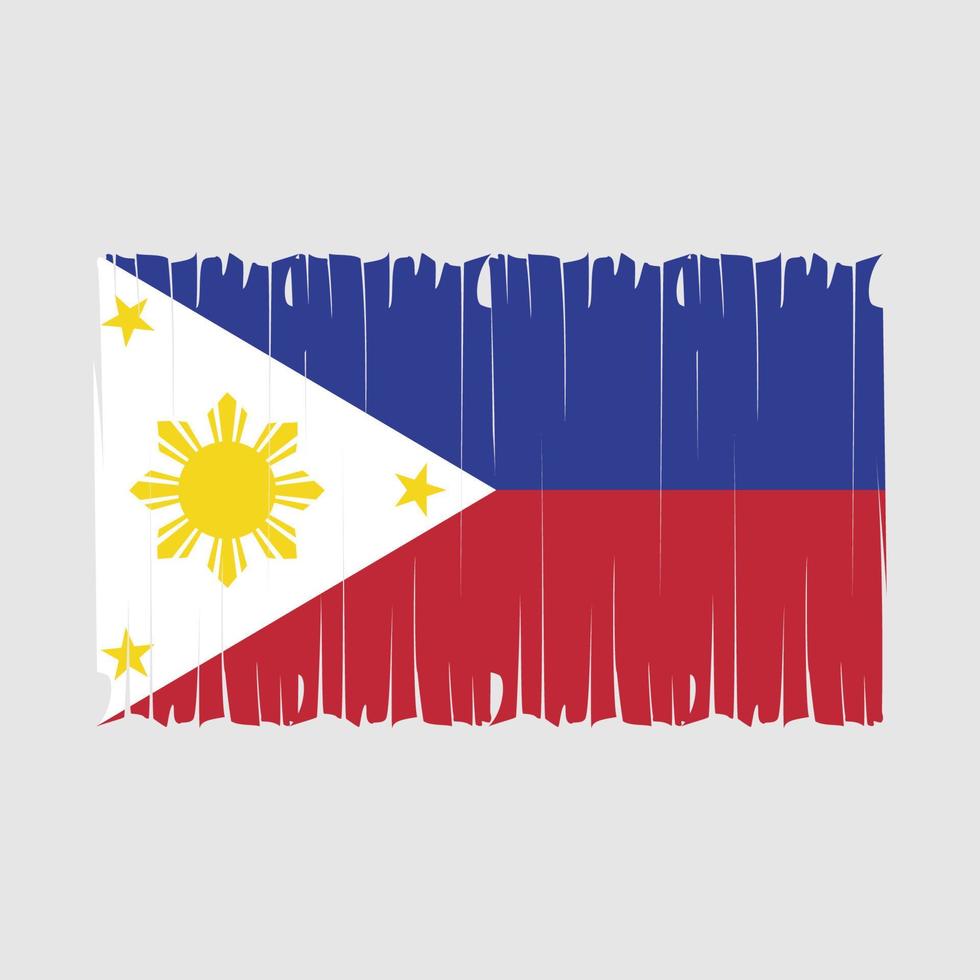 drapeau des philippines brosse illustration vectorielle vecteur