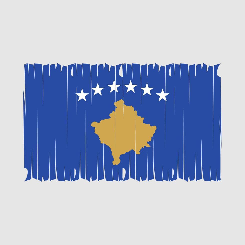 drapeau du kosovo brosse illustration vectorielle vecteur