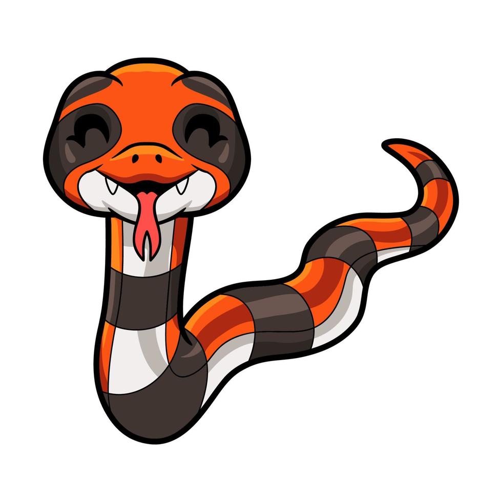 mignonne cap corail serpent dessin animé vecteur