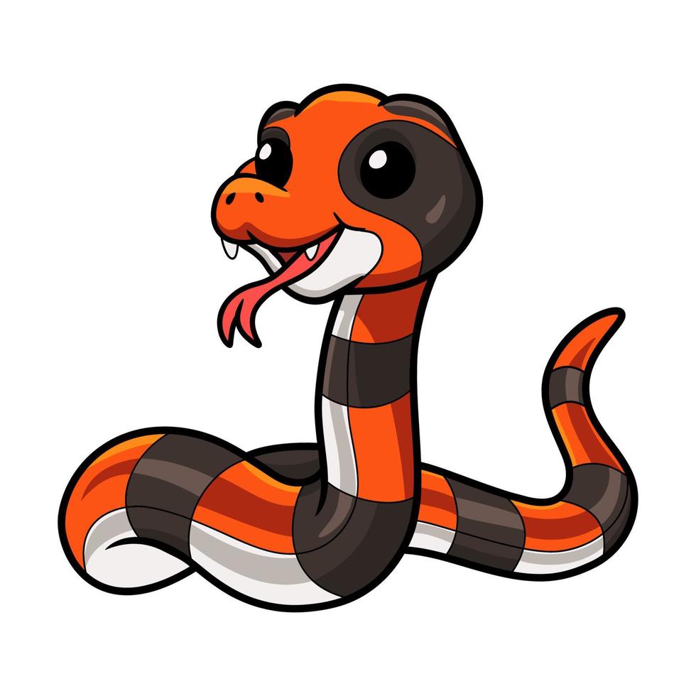 mignonne cap corail serpent dessin animé vecteur