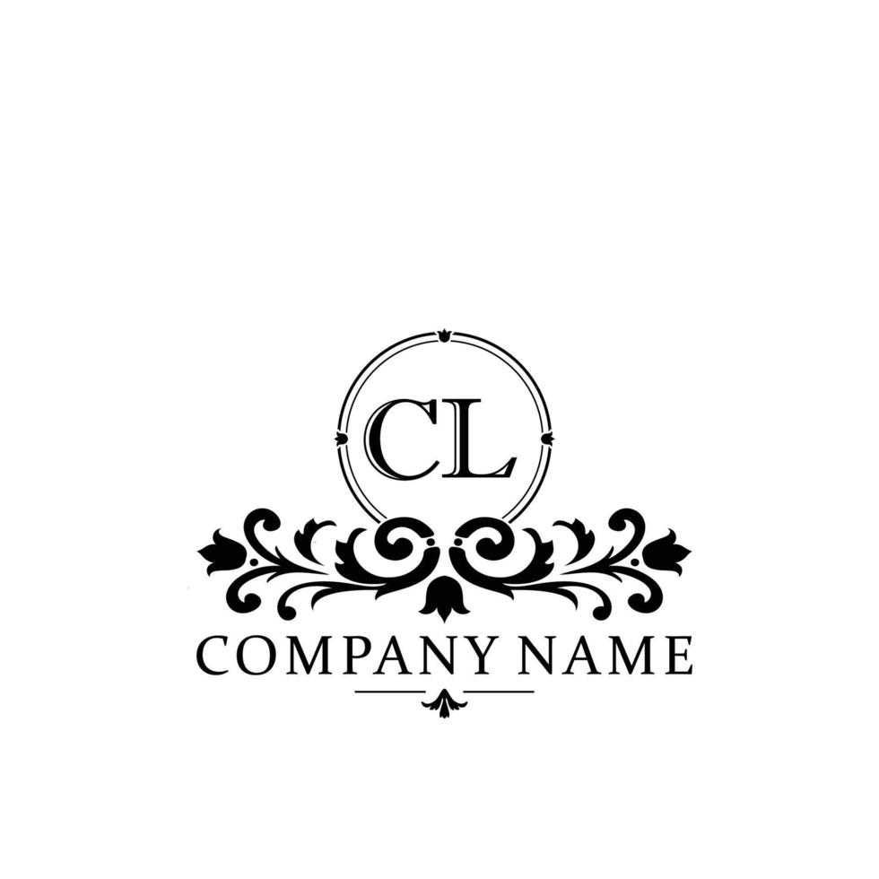 lettre cl floral logo conception. logo pour femmes beauté salon massage cosmétique ou spa marque vecteur