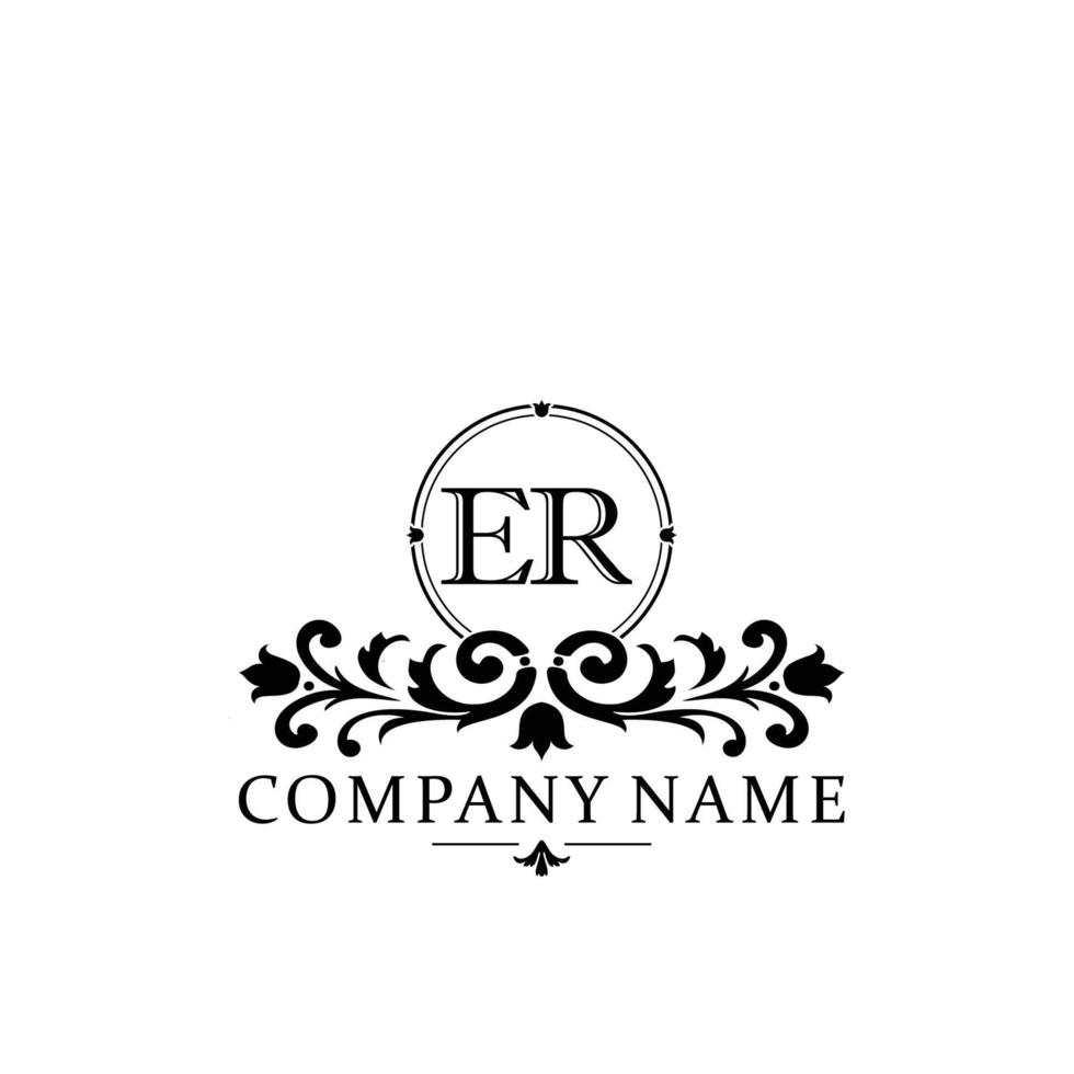 lettre euh floral logo conception. logo pour femmes beauté salon massage cosmétique ou spa marque vecteur