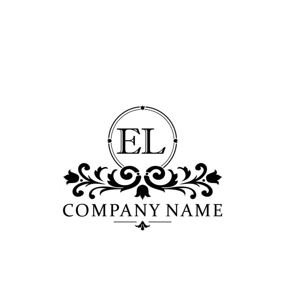 lettre el floral logo conception. logo pour femmes beauté salon massage cosmétique ou spa marque vecteur