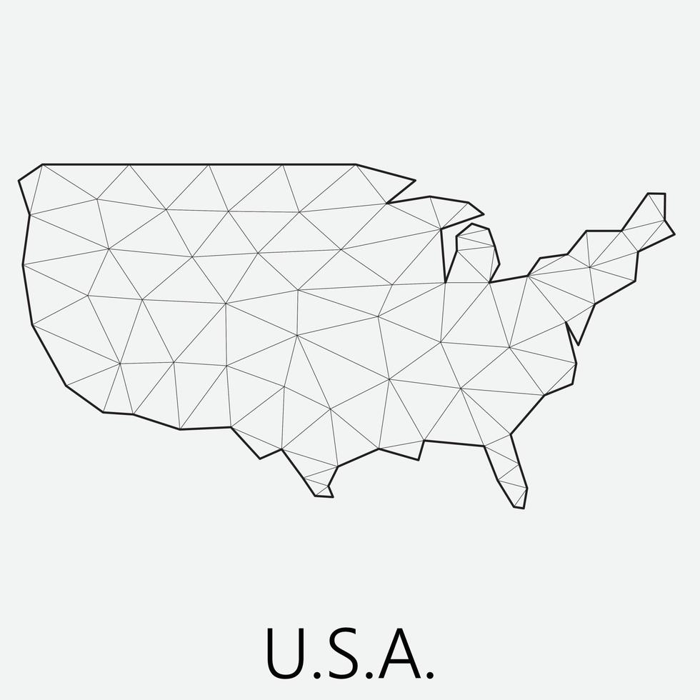 vecteur faible polygonal uni États carte.