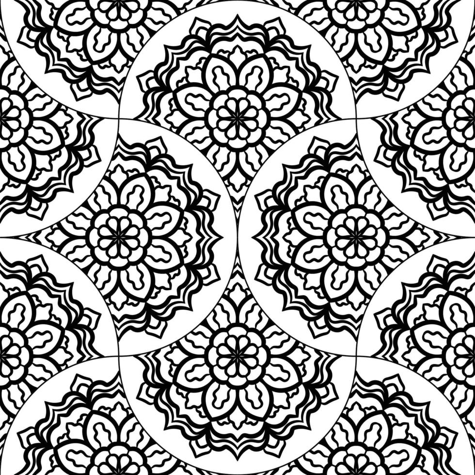 abstrait mandala poisson échelle sans couture modèle. ornemental tuile, mosaïque Contexte. floral patchwork infini carte. arabe, Indien, ottoman motifs. vecteur