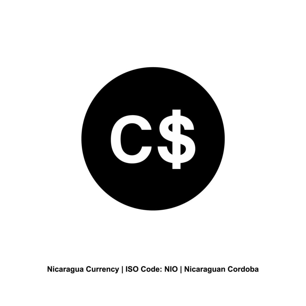 Nicaragua monnaie, nicaraguayen Cordoue icône, nio signe. vecteur illustration