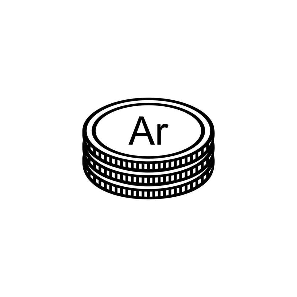 Madagascar devise symbole, malgache ariary icône, mga signe. vecteur illustration