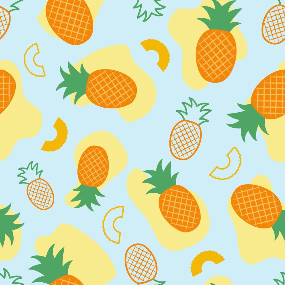 vecteur sans couture modèle. ananas sur une bleu Contexte