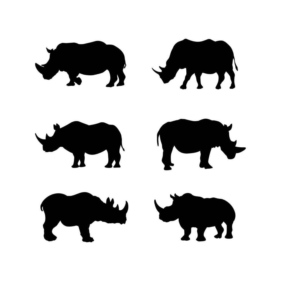 vecteur de silhouettes de rhinocéros