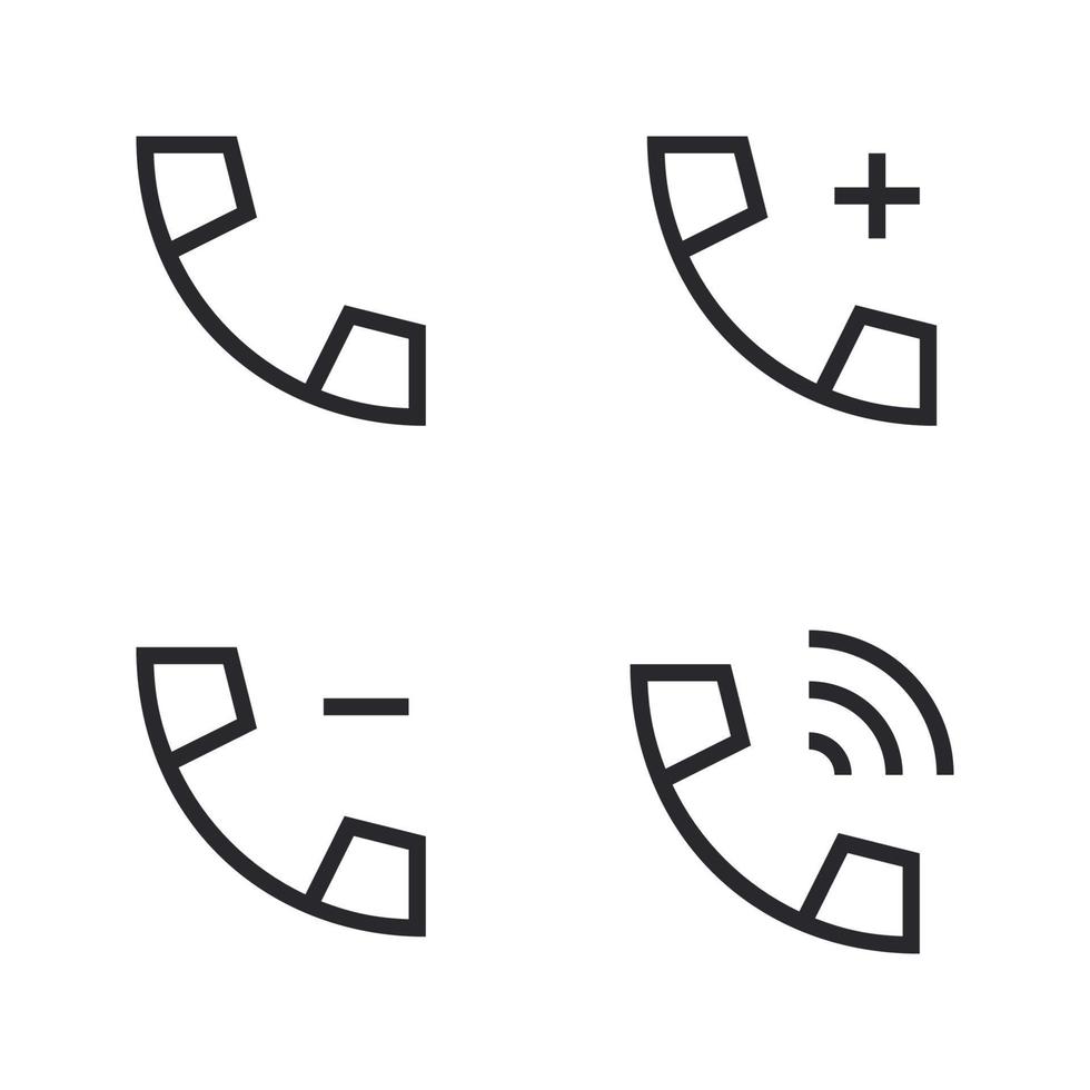 utilisateur interface Icônes ensemble. Téléphone, ajouter téléphone, supprimer téléphone, téléphone sonnerie. parfait pour site Internet mobile application, app Icônes, présentation, illustration et tout autre projets vecteur