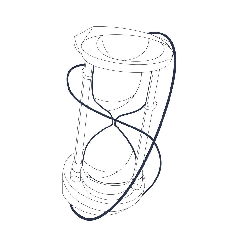 illustration vectorielle dessinés à la main de la minuterie de sablier vecteur