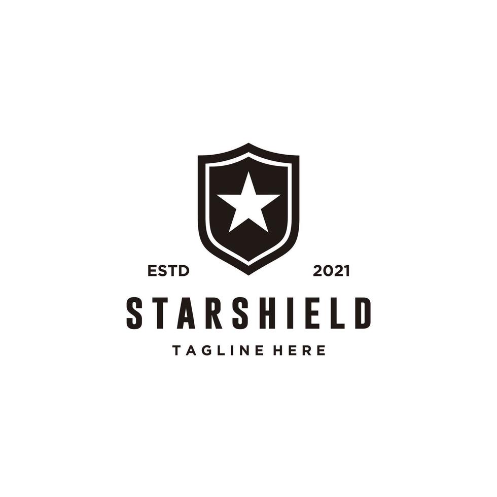 bouclier étoile emblème sport équipe logo conception icône vecteur