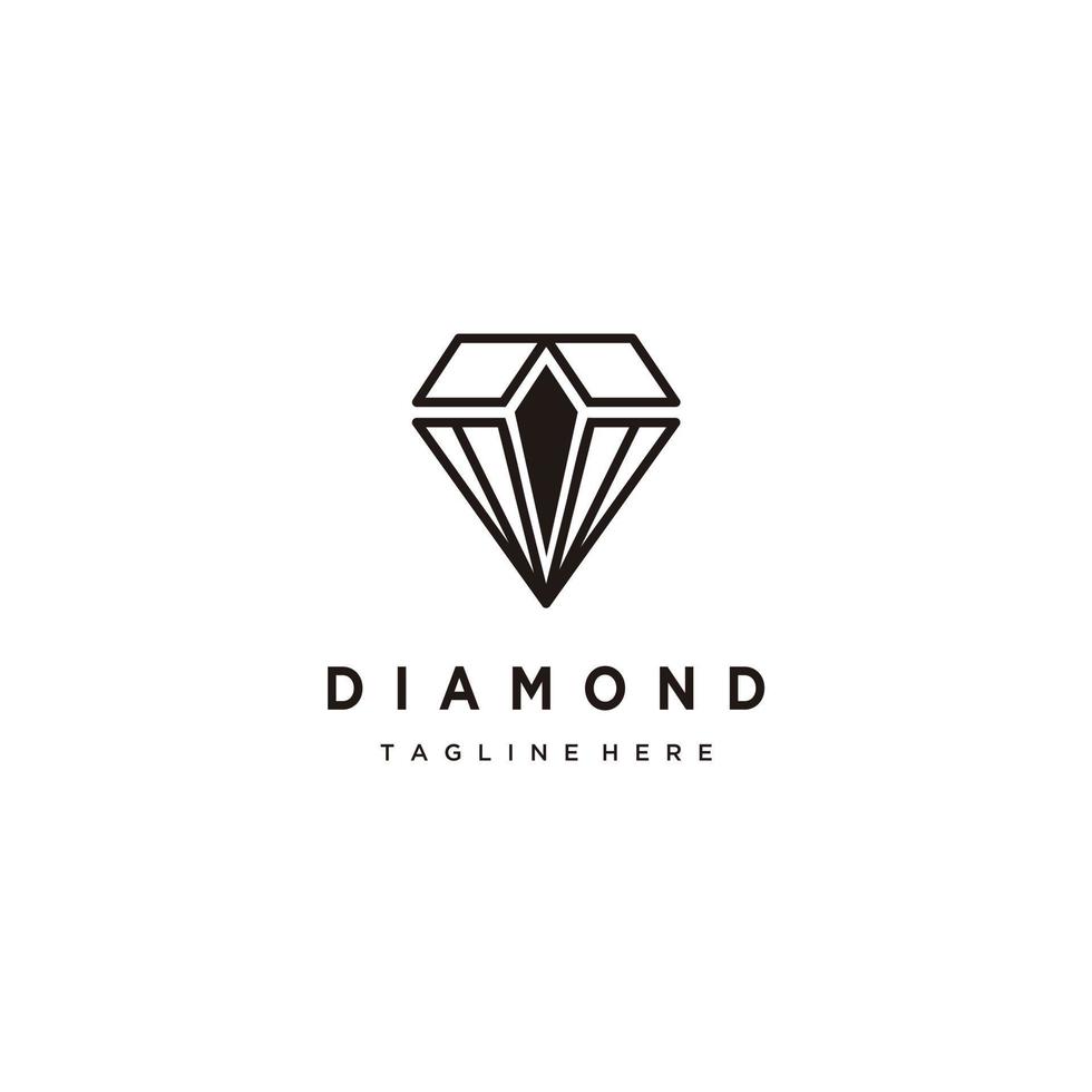 diamant bijoux or minimaliste logo conception vecteur icône