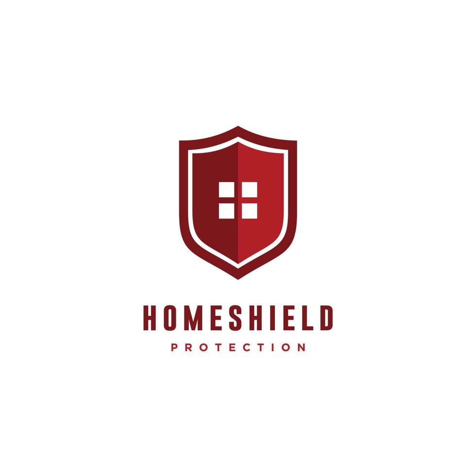 Accueil protéger, sécurité, bouclier et maison logo conception modèle vecteur
