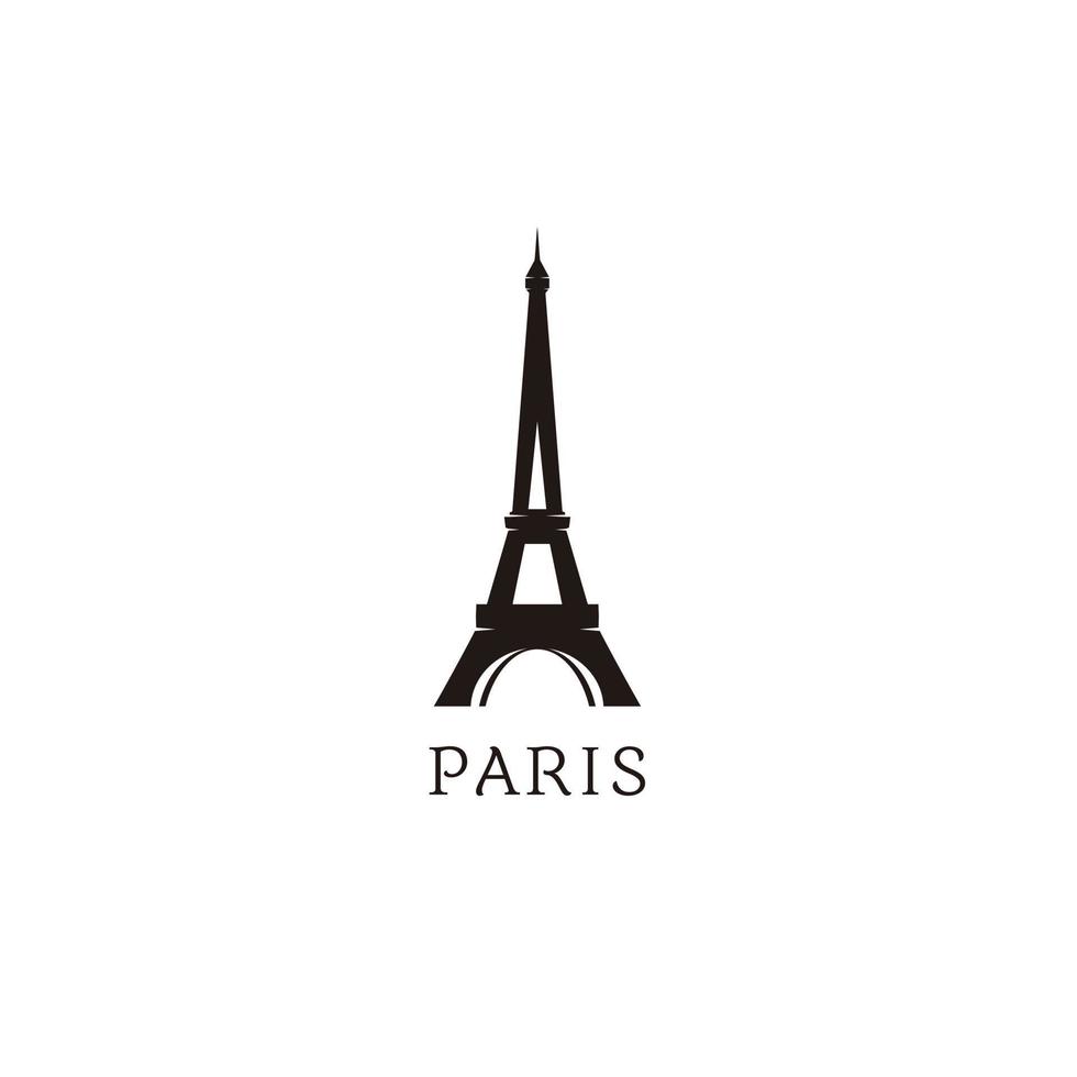 Eiffel Paris la tour noir silhouette logo vecteur icône illustration