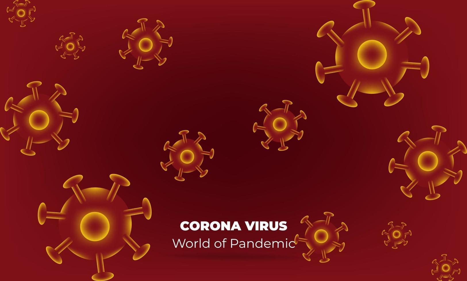 virus corona à wuhan. vecteurs corona de virus. fond rouge. illustration vectorielle vecteur