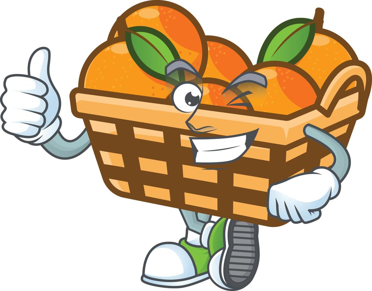 panier des oranges dessin animé personnage style vecteur