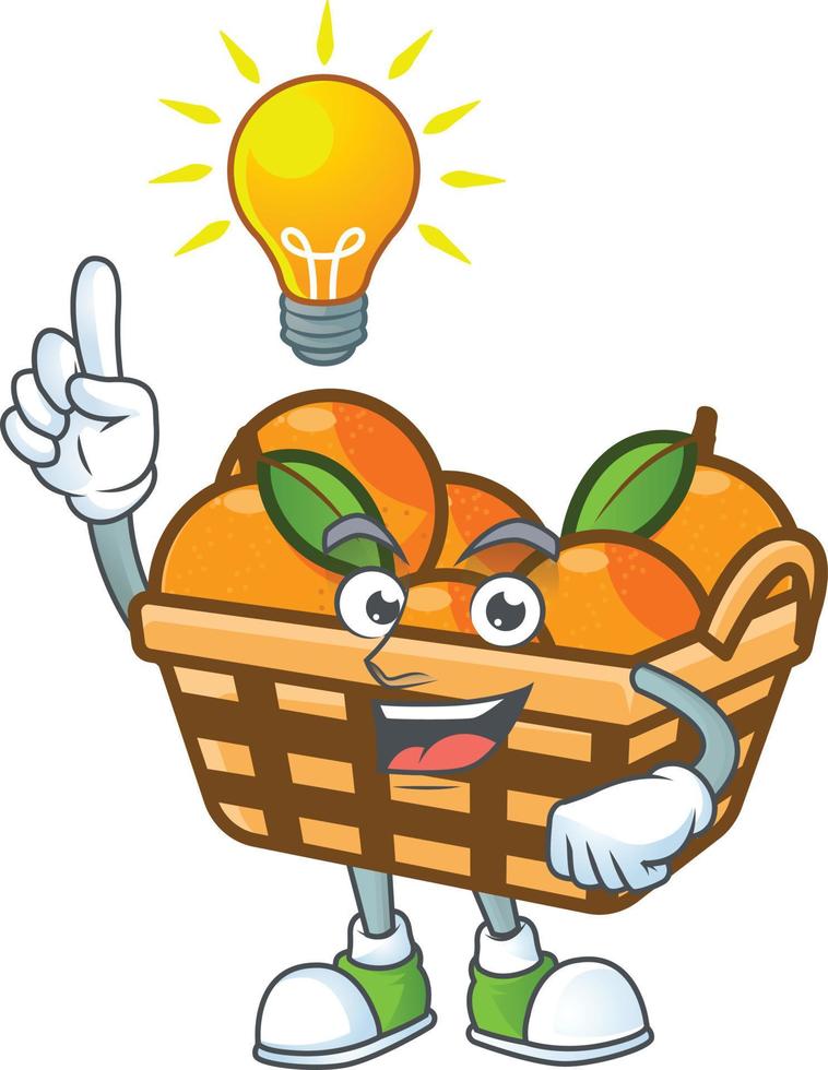 panier des oranges dessin animé personnage style vecteur