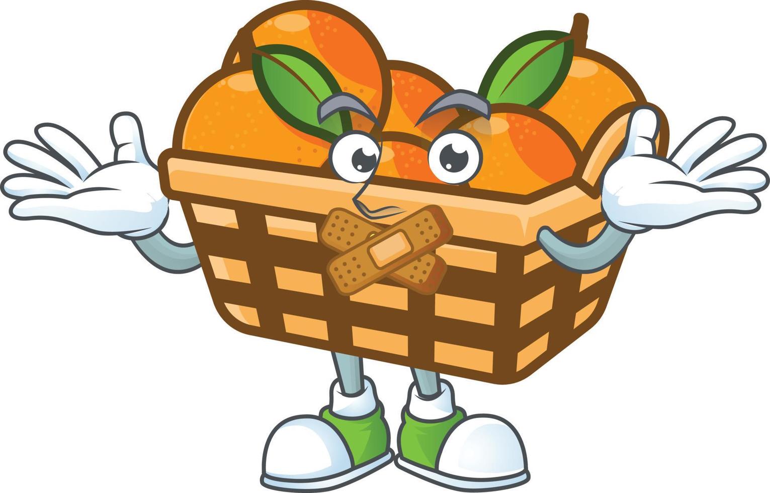 panier des oranges dessin animé personnage style vecteur