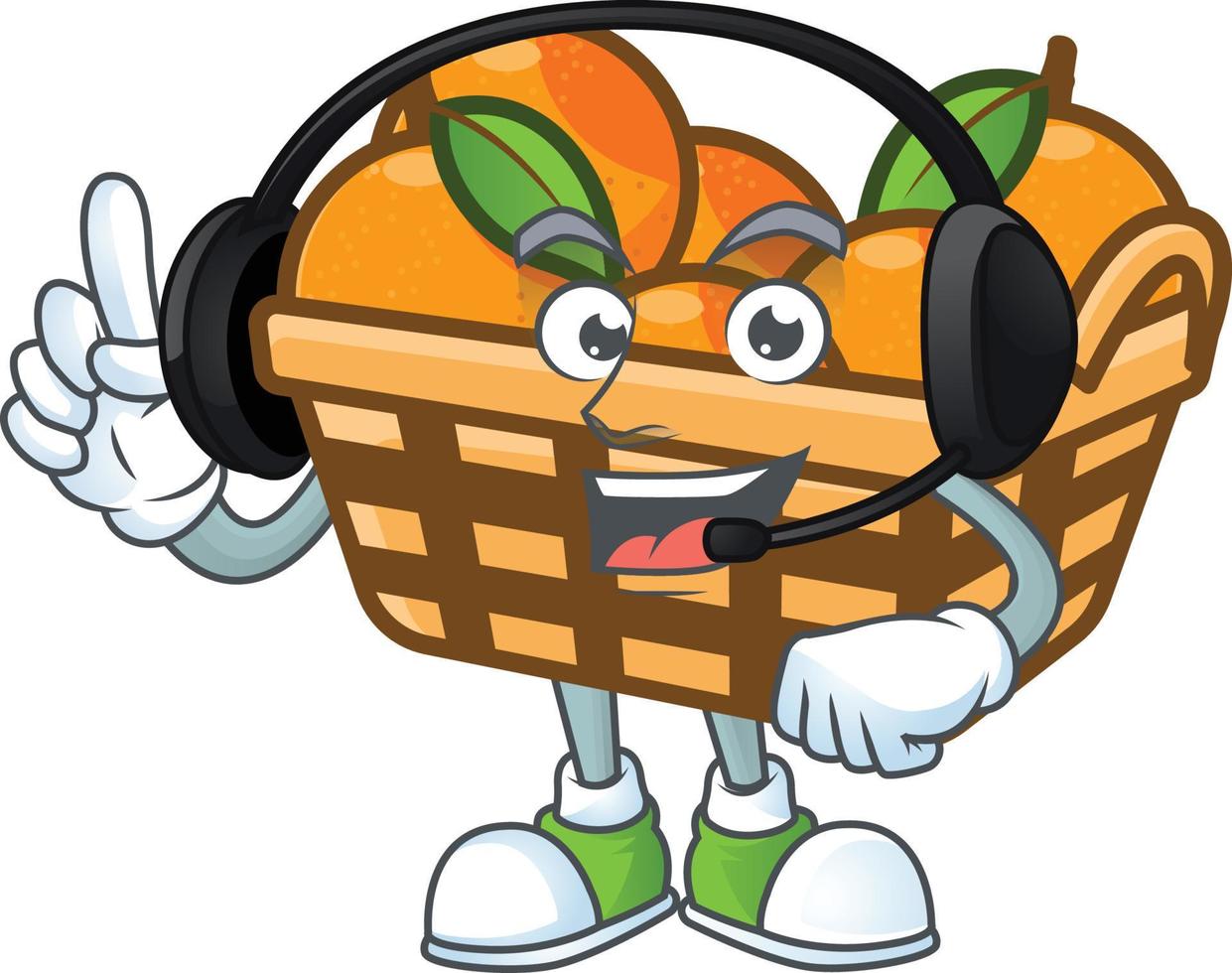 panier des oranges dessin animé personnage style vecteur