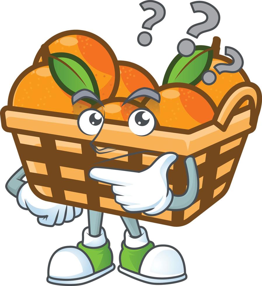 panier des oranges dessin animé personnage style vecteur