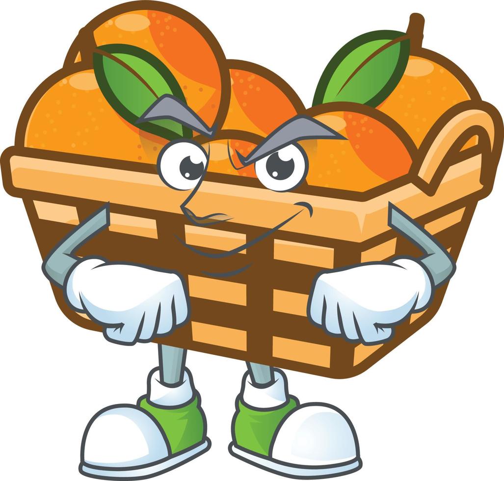 panier des oranges dessin animé personnage style vecteur