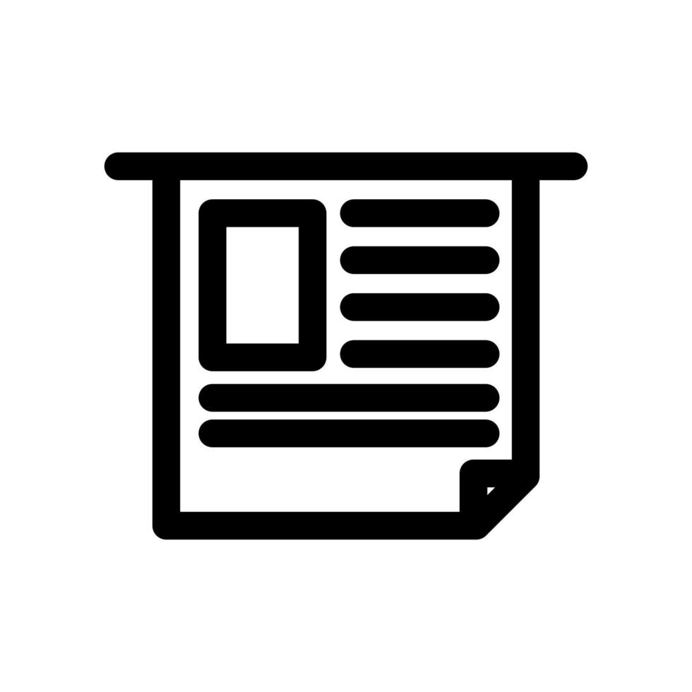 journal icône isolé sur noir. journal symbole adapté pour graphique designers et sites Internet sur une blanc Contexte. vecteur