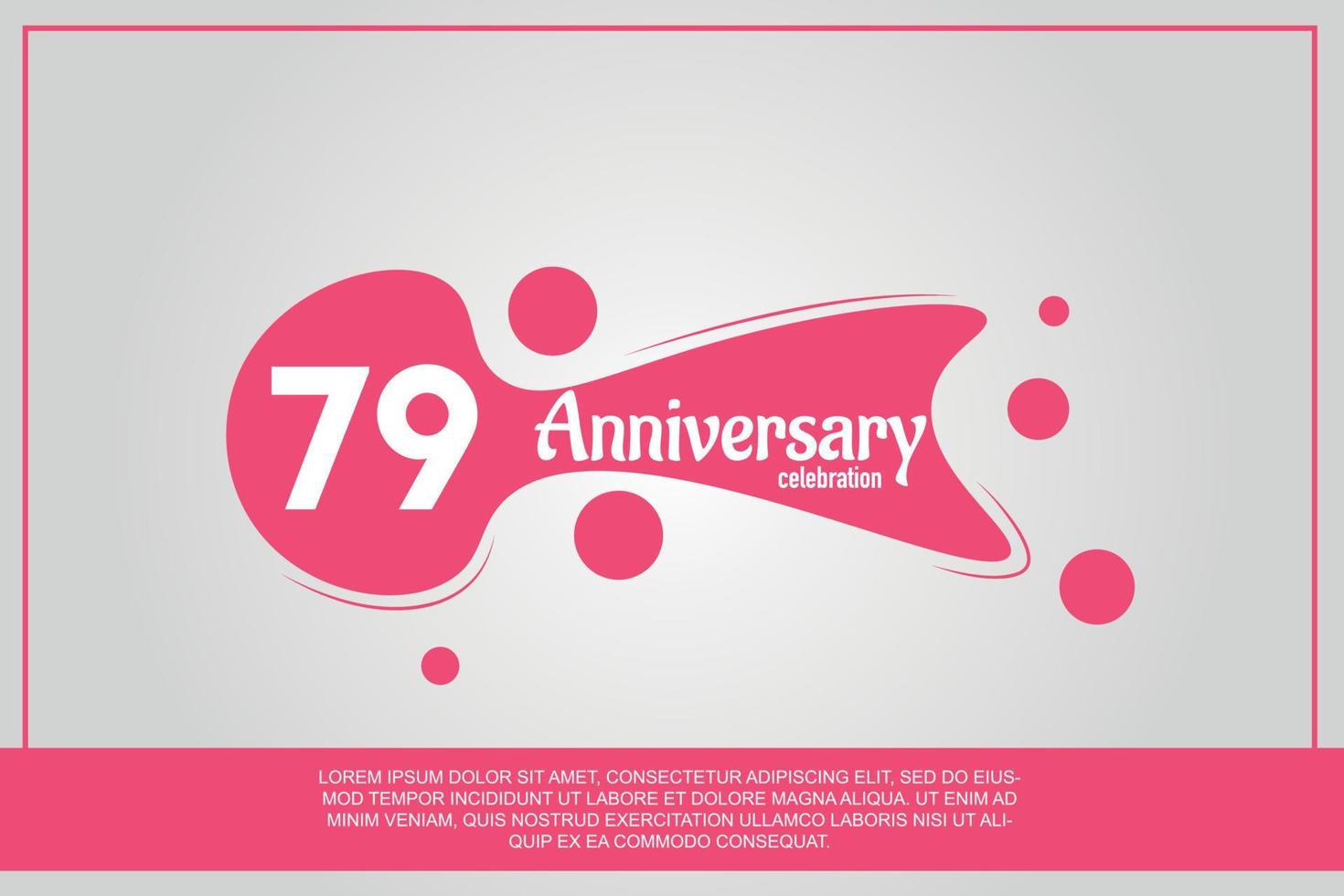 79 année anniversaire fête logo avec rose Couleur conception avec rose Couleur bulles sur gris Contexte vecteur abstrait illustration