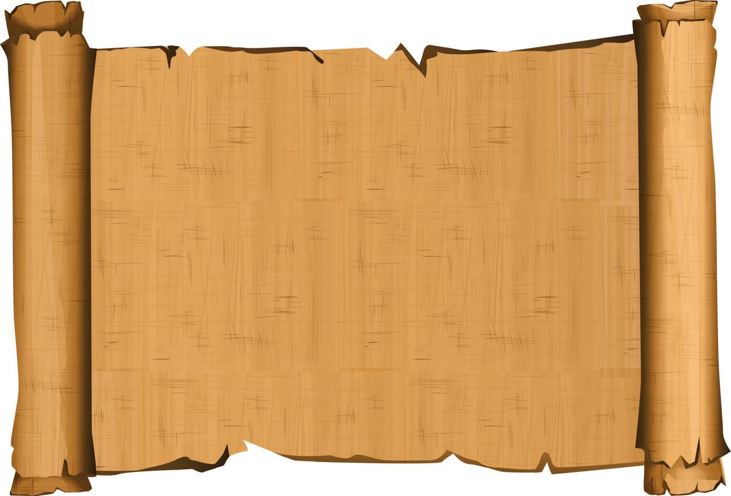 rouleau de papyrus de l'egypte ancienne avec tige en bois vecteur