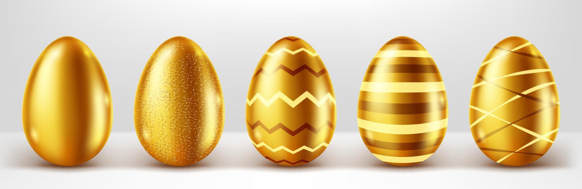 d'or des œufs réaliste vecteur ensemble illustration