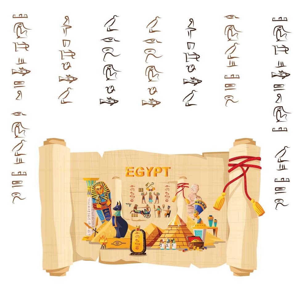 concept de voyage infographique de l'égypte antique vecteur