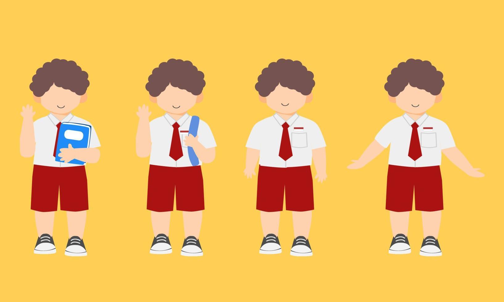 les dessins animés de indonésien élémentaire, junior haute et haute école les enfants vecteur