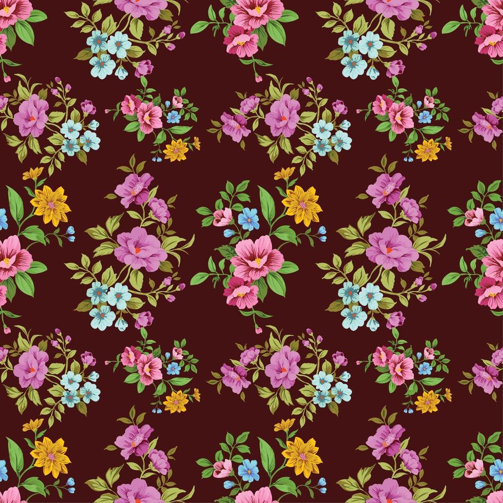 motif floral sans couture vintage mignon vecteur