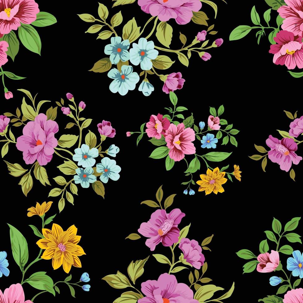 motif floral sans couture vintage mignon vecteur