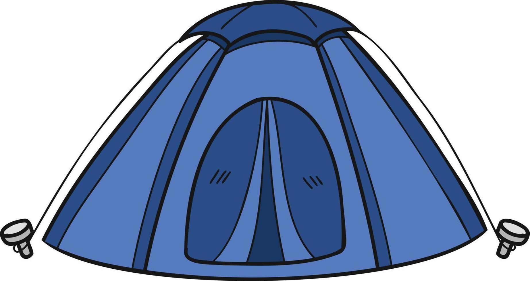 main tiré tente pour camping illustration dans griffonnage style vecteur