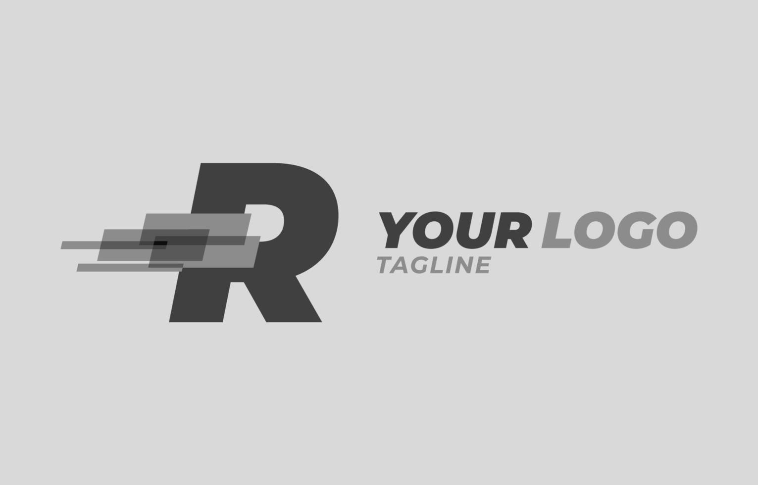 lettre r initiale monochrome pixel numérique vecteur logo conception