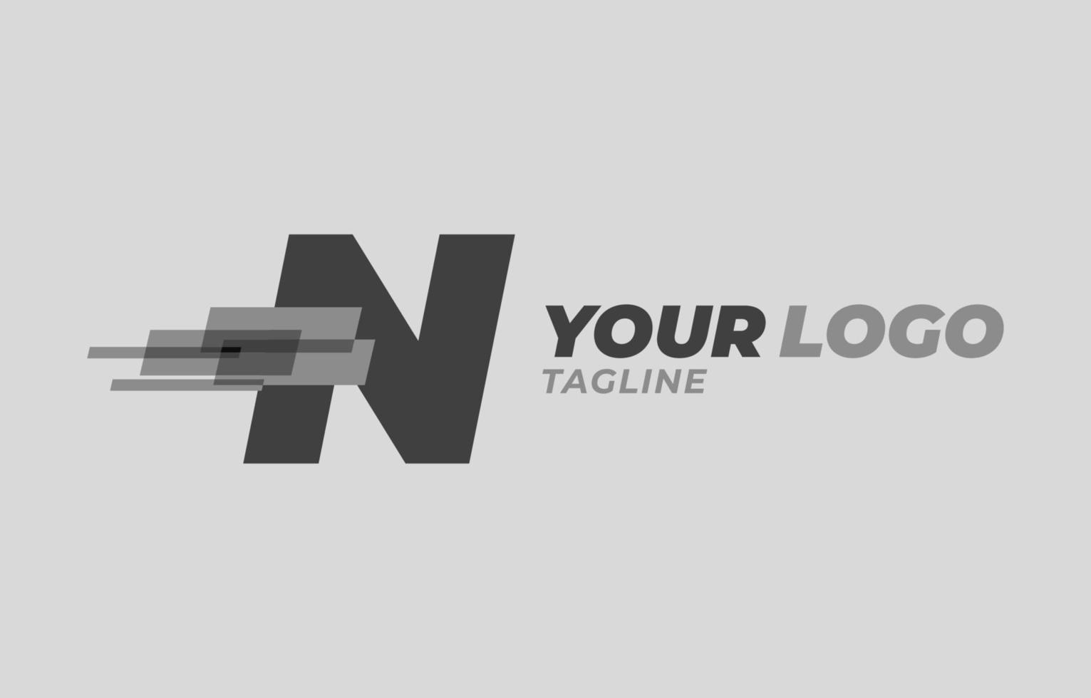 lettre n initiale monochrome pixel numérique vecteur logo conception