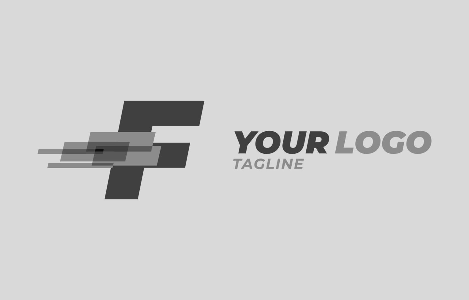 lettre F initiale monochrome pixel numérique vecteur logo conception