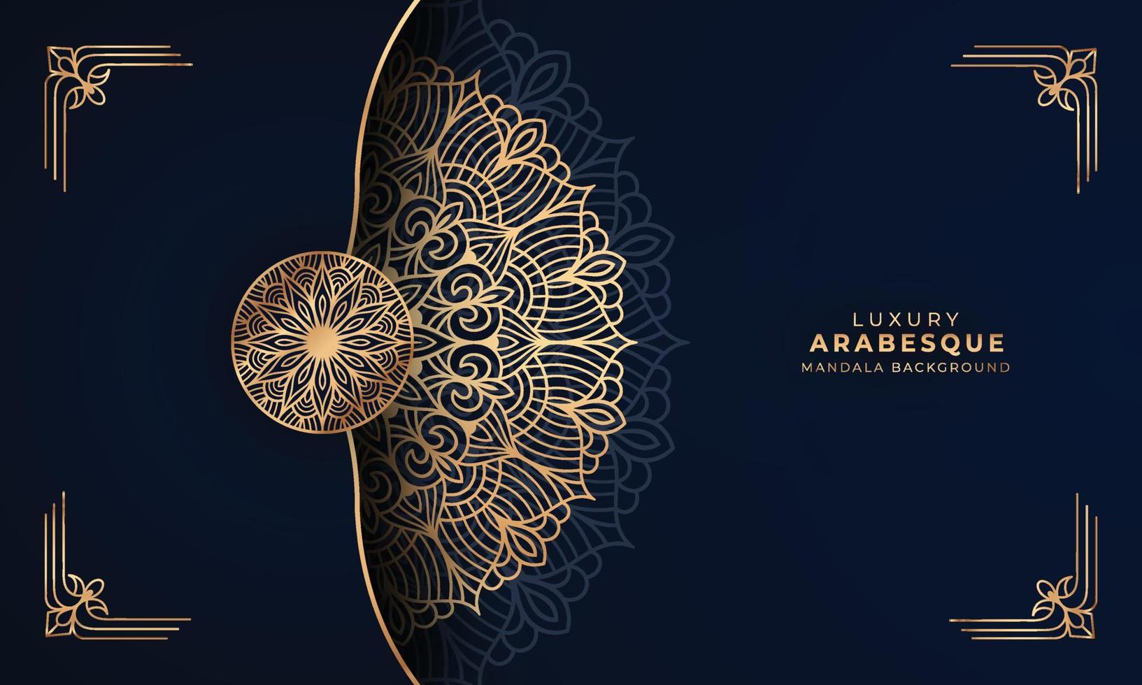 luxe mandala Contexte avec d'or arabesque modèle, décoratif ornemental mandala pour invitation carte, livre couverture, affiche, impression vecteur