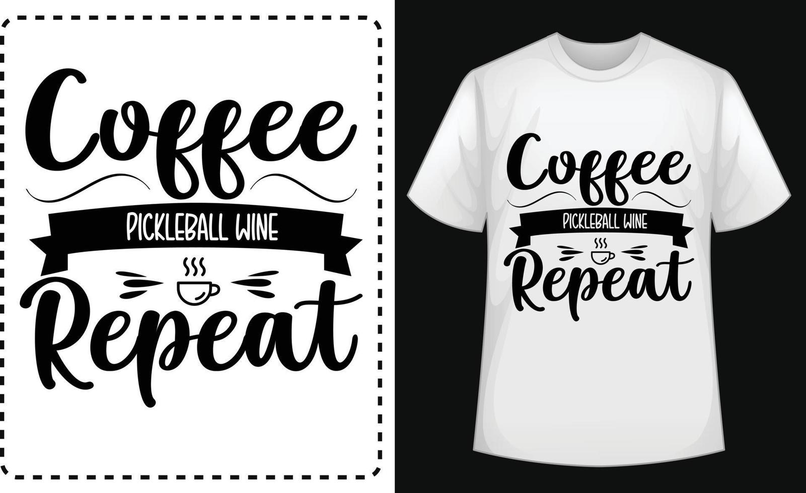 café pickleball du vin répéter typographique t chemise conception vecteur pour gratuit